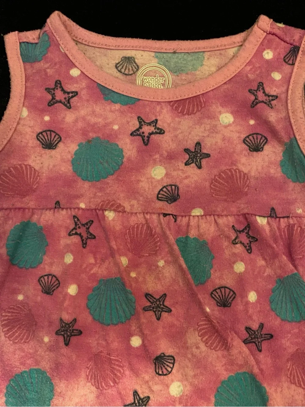 wonder nation Pink Sleeveless Pajama Set with Teal Dot Print